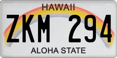 HI license plate ZKM294