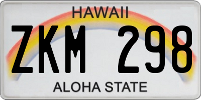 HI license plate ZKM298
