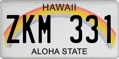 HI license plate ZKM331