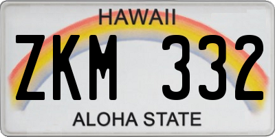 HI license plate ZKM332