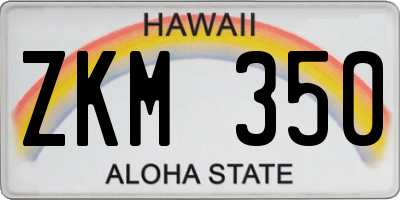 HI license plate ZKM350