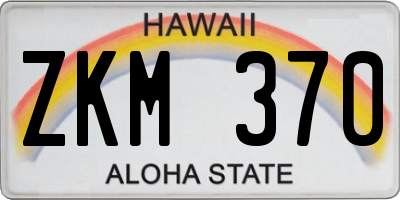 HI license plate ZKM370