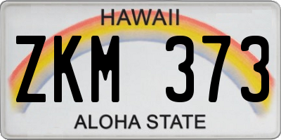HI license plate ZKM373