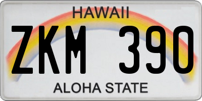 HI license plate ZKM390