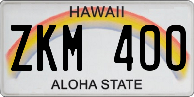 HI license plate ZKM400