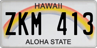 HI license plate ZKM413