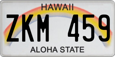 HI license plate ZKM459
