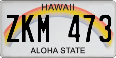HI license plate ZKM473