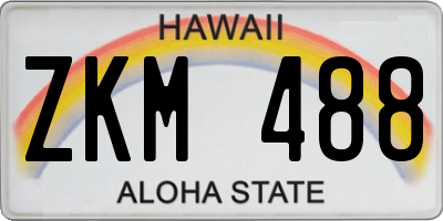 HI license plate ZKM488