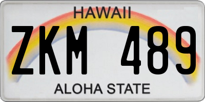 HI license plate ZKM489