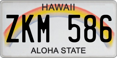 HI license plate ZKM586