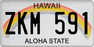 HI license plate ZKM591