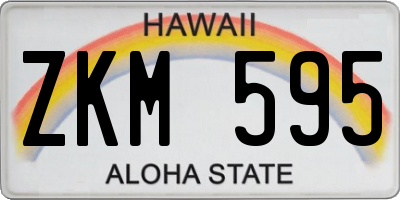 HI license plate ZKM595