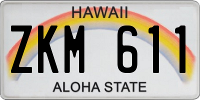HI license plate ZKM611