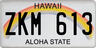 HI license plate ZKM613