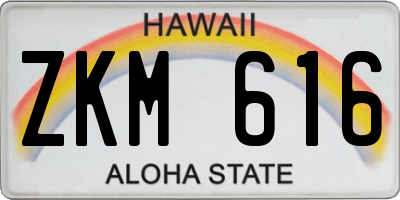 HI license plate ZKM616