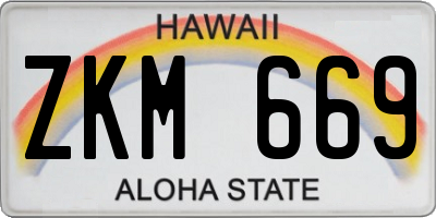 HI license plate ZKM669
