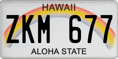 HI license plate ZKM677