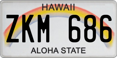 HI license plate ZKM686