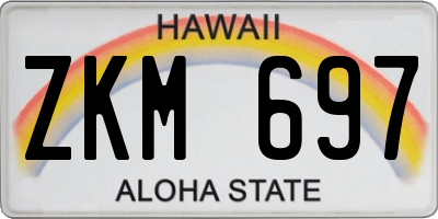 HI license plate ZKM697