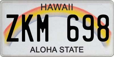 HI license plate ZKM698