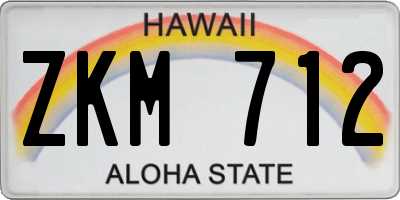 HI license plate ZKM712