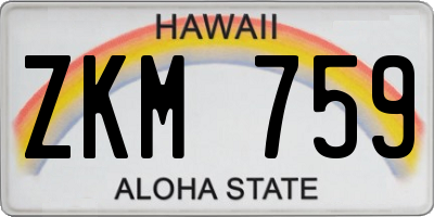 HI license plate ZKM759