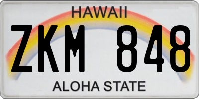 HI license plate ZKM848