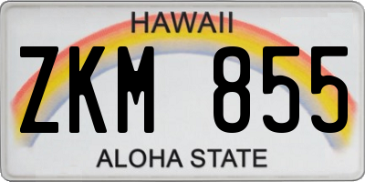 HI license plate ZKM855