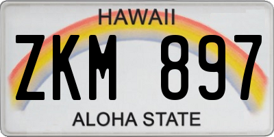 HI license plate ZKM897