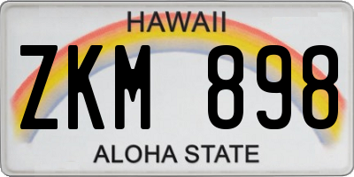 HI license plate ZKM898