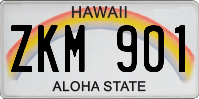 HI license plate ZKM901