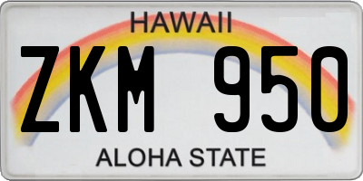 HI license plate ZKM950