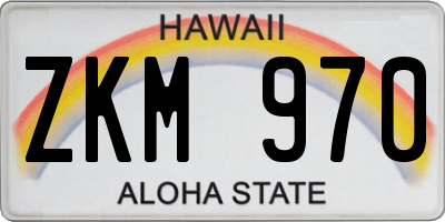 HI license plate ZKM970