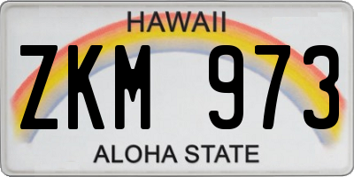 HI license plate ZKM973