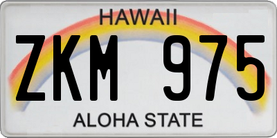 HI license plate ZKM975