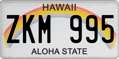HI license plate ZKM995