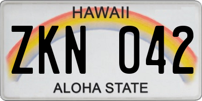 HI license plate ZKN042