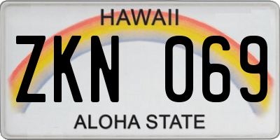 HI license plate ZKN069