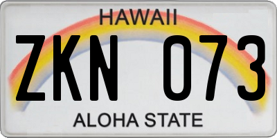 HI license plate ZKN073