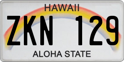 HI license plate ZKN129