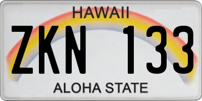 HI license plate ZKN133