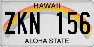 HI license plate ZKN156