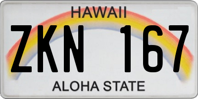 HI license plate ZKN167