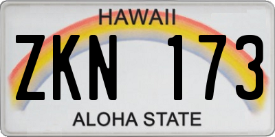 HI license plate ZKN173