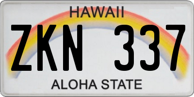 HI license plate ZKN337