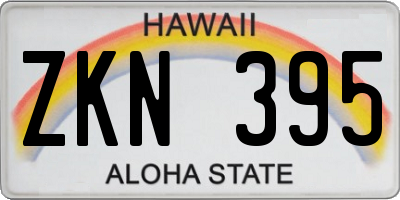 HI license plate ZKN395