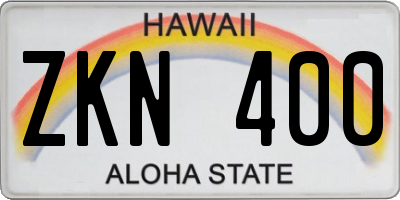 HI license plate ZKN400