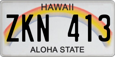 HI license plate ZKN413