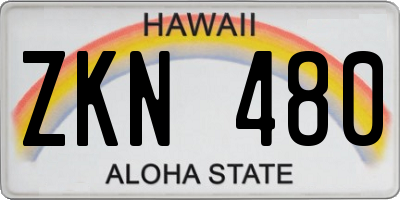 HI license plate ZKN480